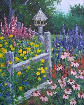 庭園 Painting - yxf017bE 印象派の庭園